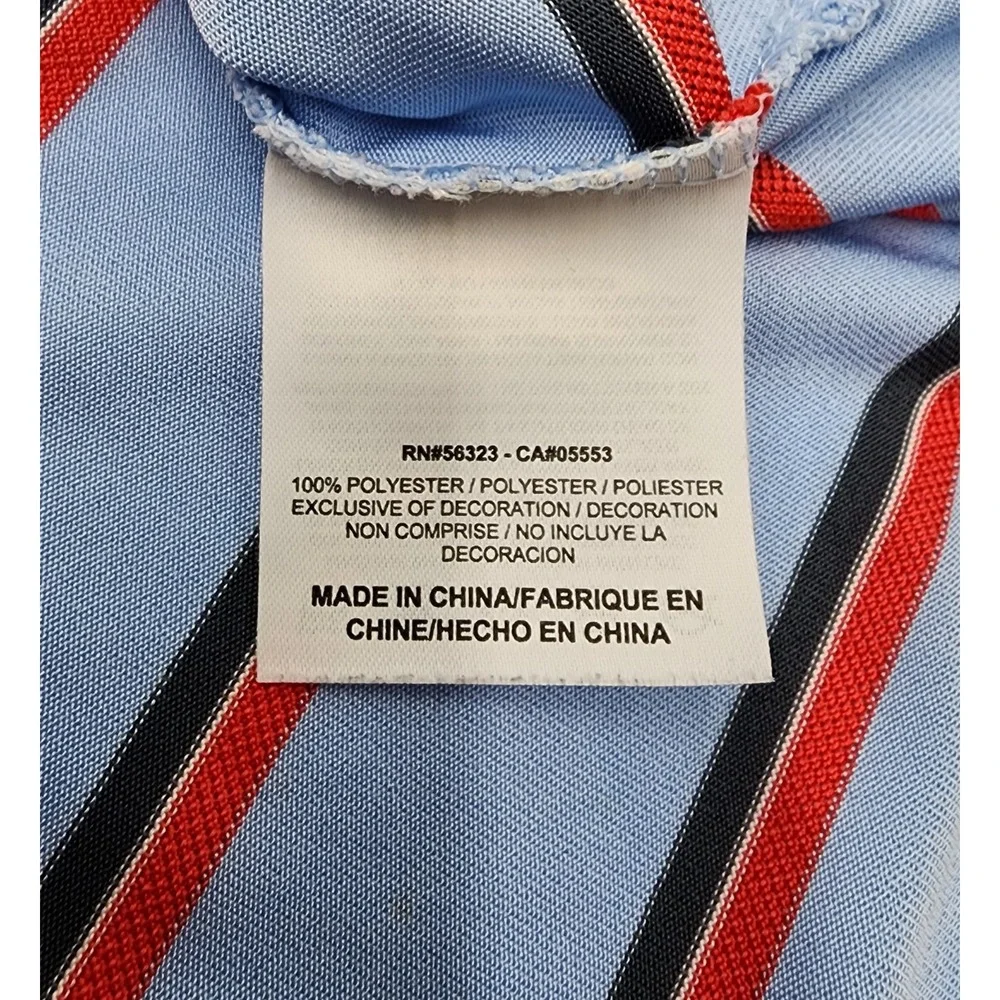 MENS VINTAGE NIKE DRI FIT PERFORMANCE GOLF XL‎ BUTTON UP POLO SHIRT BLUE STRIPED